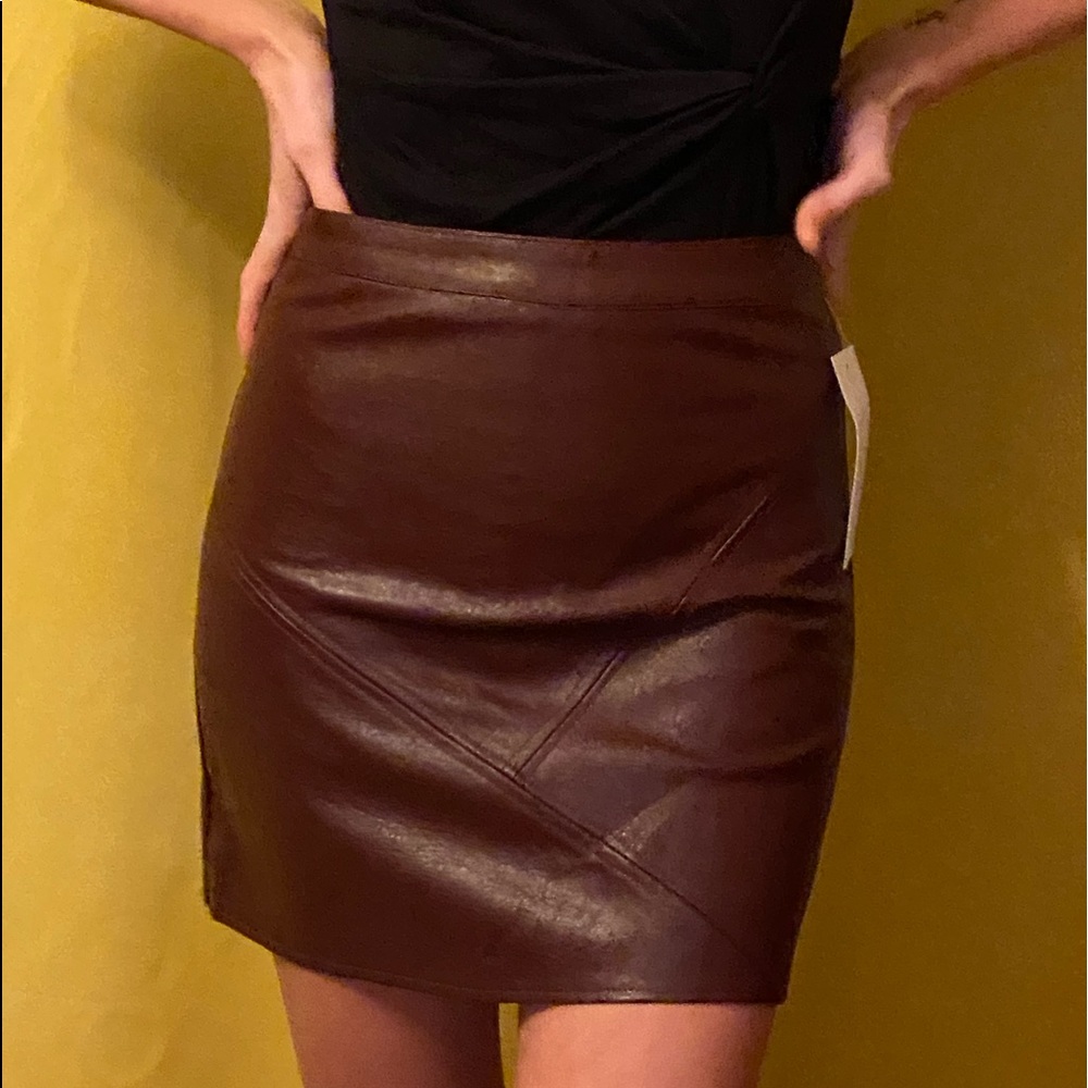 Faux leather skirt